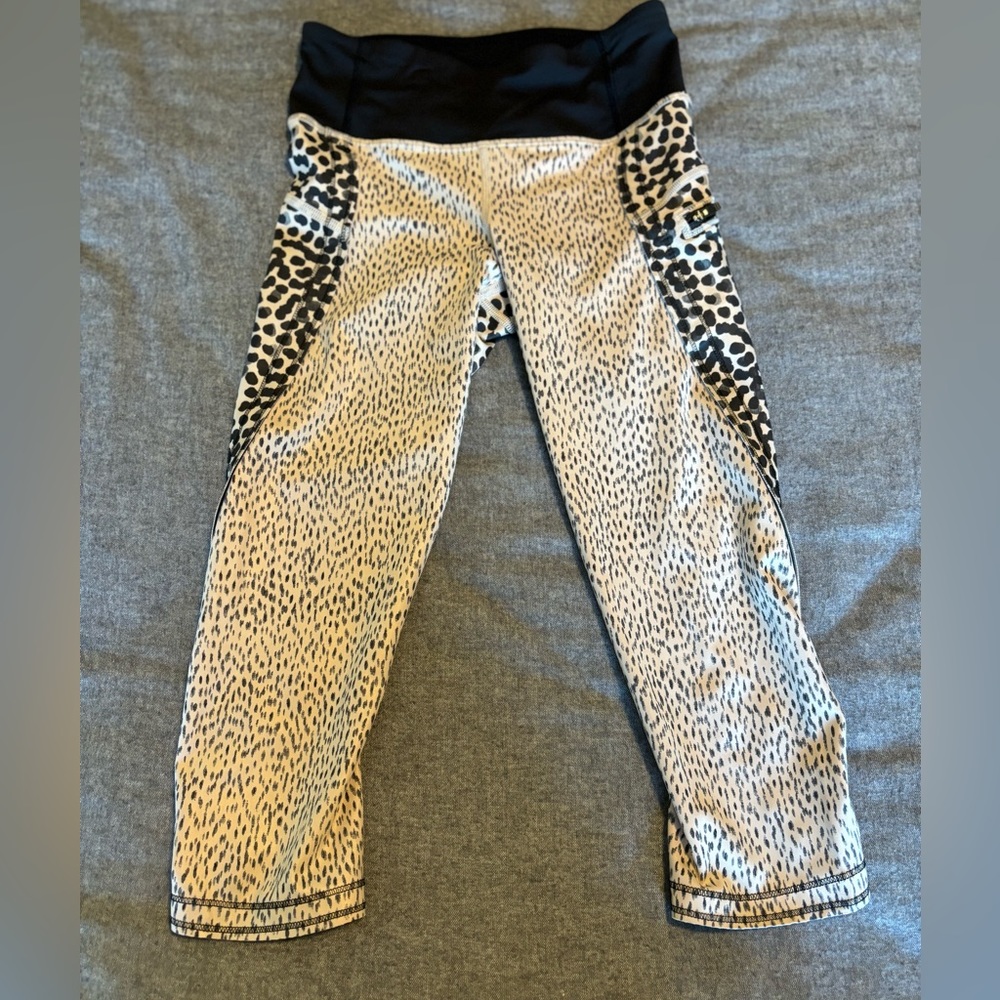 Lululemon Womens Ace Spot Grain‎ Black Pace Rival Crop Pants 2